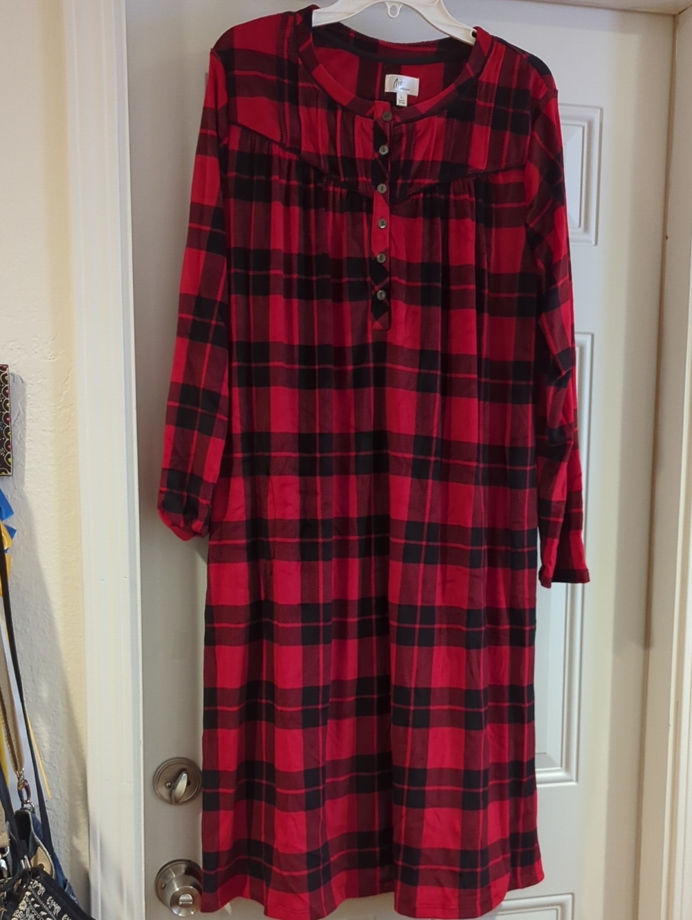 Aria Red and Black Plaid Women's Nightgown